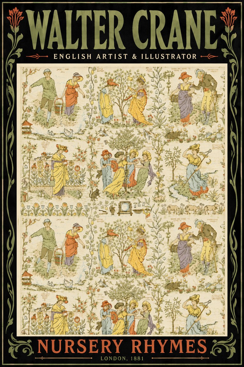 Walter Crane Nursery Rhymes No6 - Póster