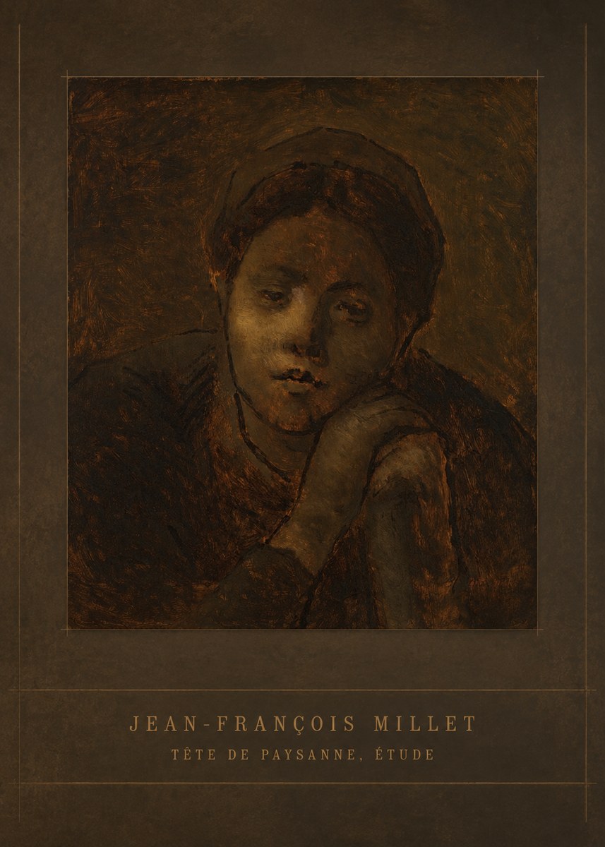 Jean-François Millet Tête De Paysanne, Étude No4 - Póster