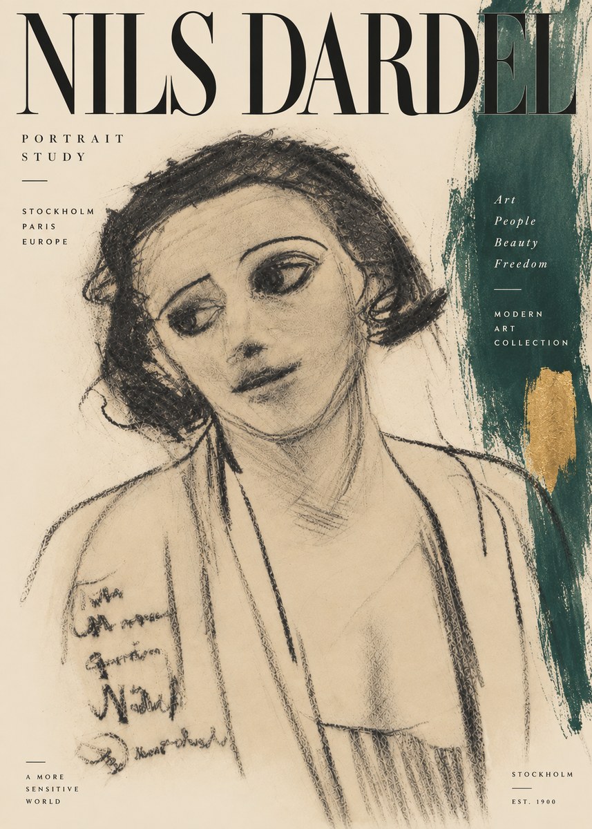 Nils Dardel Portrait Study No5 - Póster