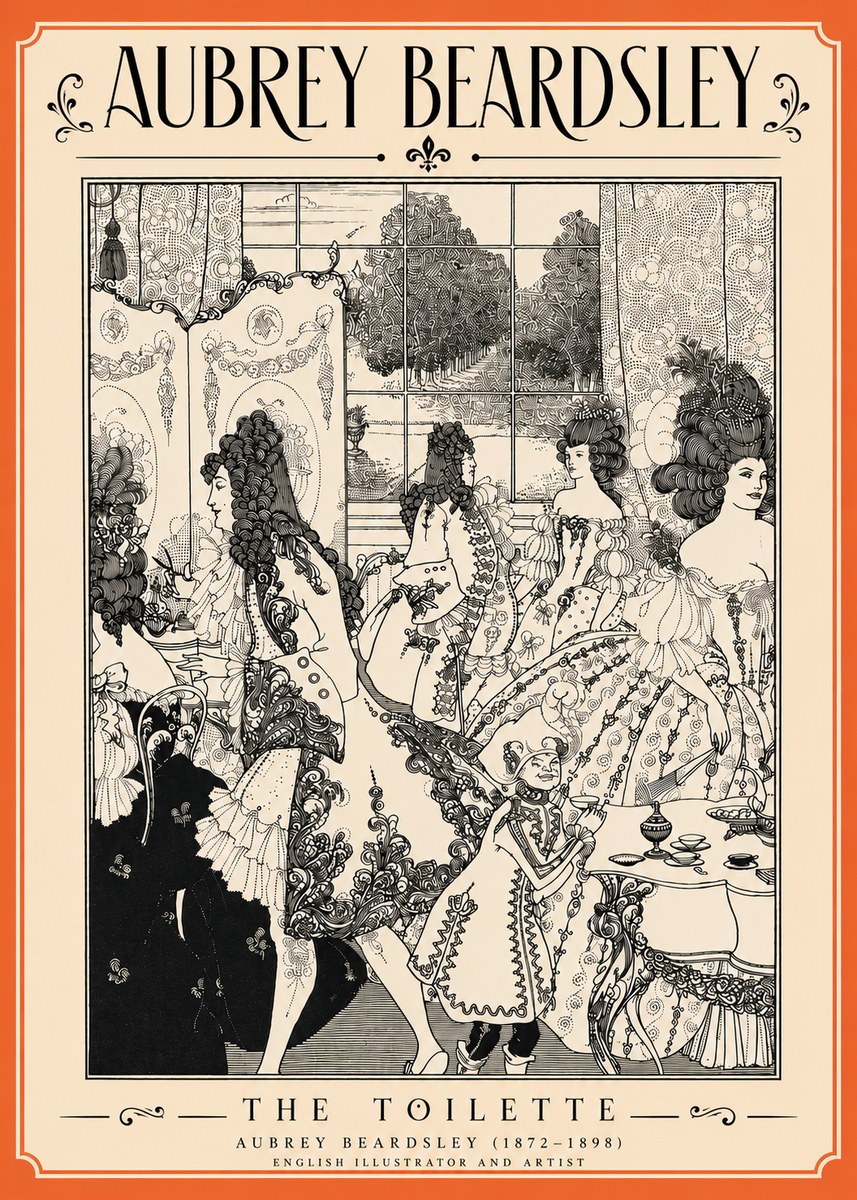 Aubrey Beardsley The Toilette No4 - Póster