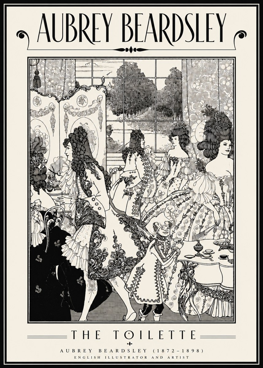 Aubrey Beardsley The Toilette No6 - Póster