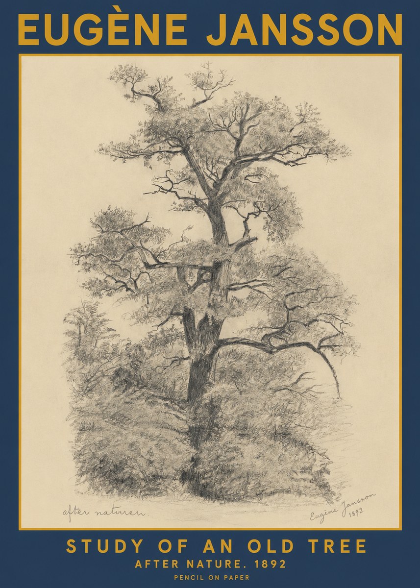 Eugène Jansson Study of an Old Tree No2 - Póster