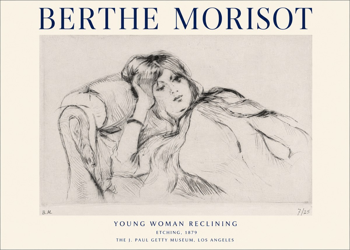 Berthe Morisot Young Woman Reclining I No1 - Póster