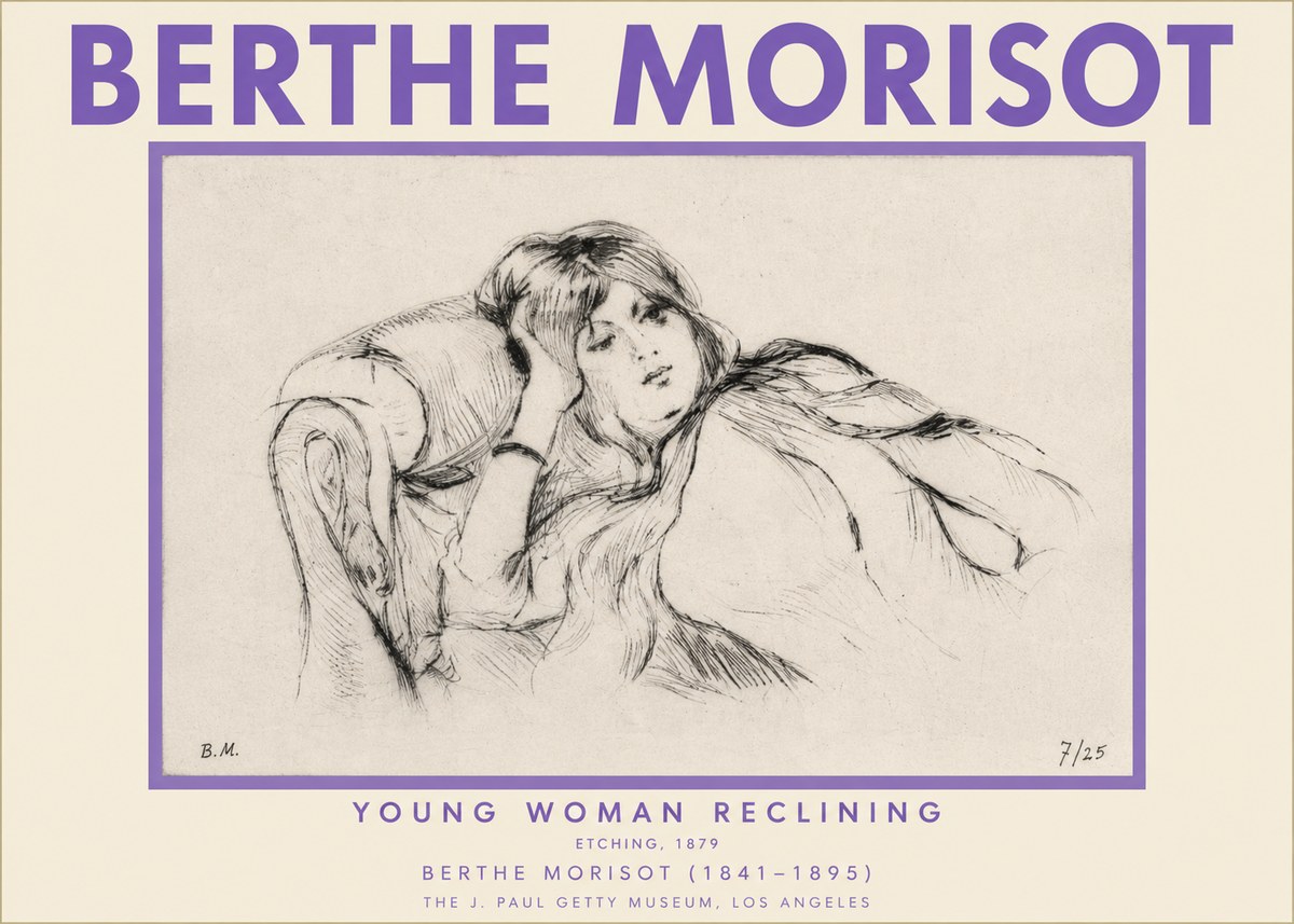 Berthe Morisot Young Woman Reclining I No2 - Póster