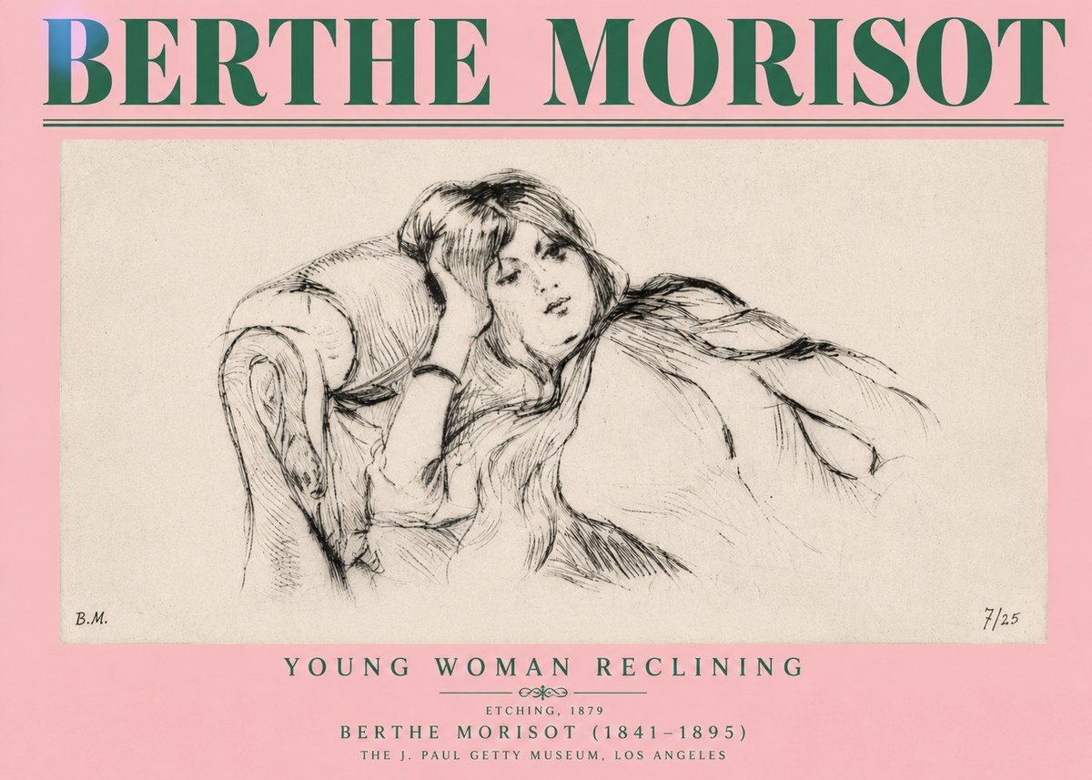 Berthe Morisot Young Woman Reclining I No4 - Póster