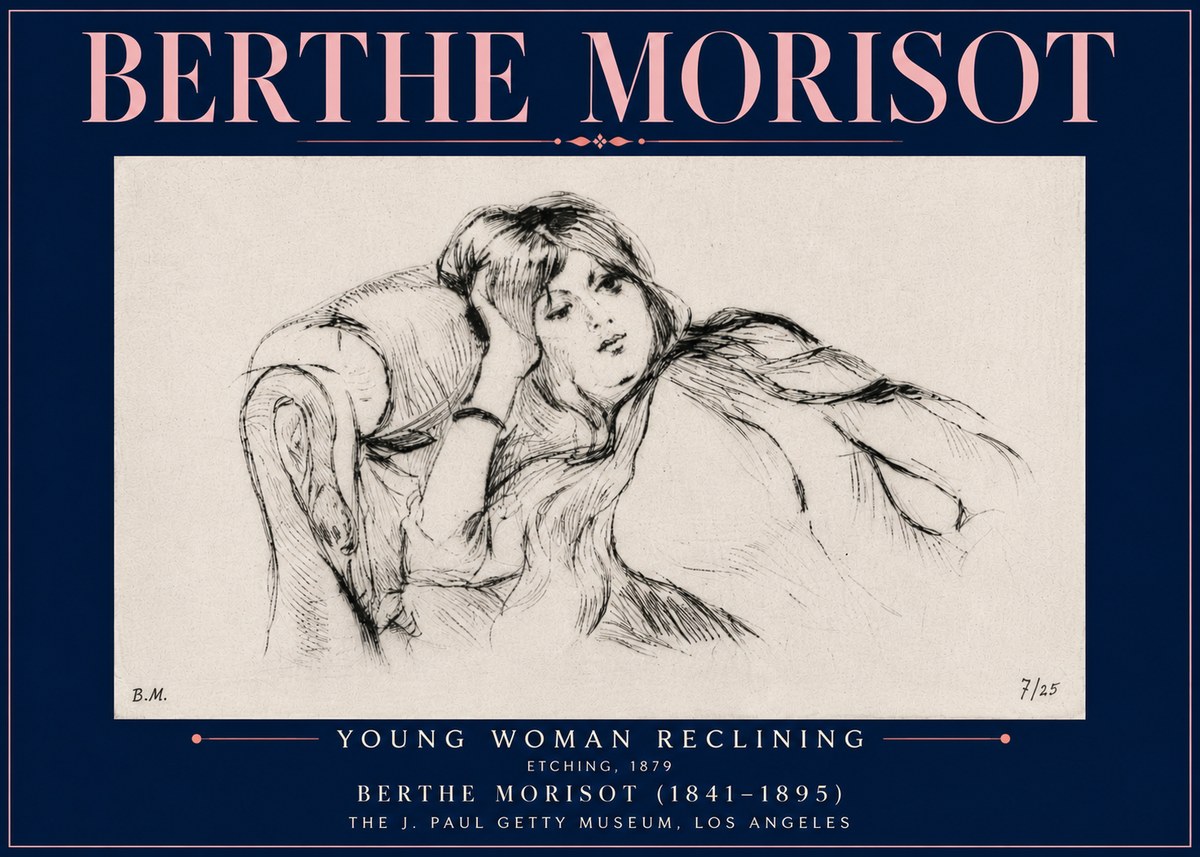 Berthe Morisot Young Woman Reclining I No5 - Póster