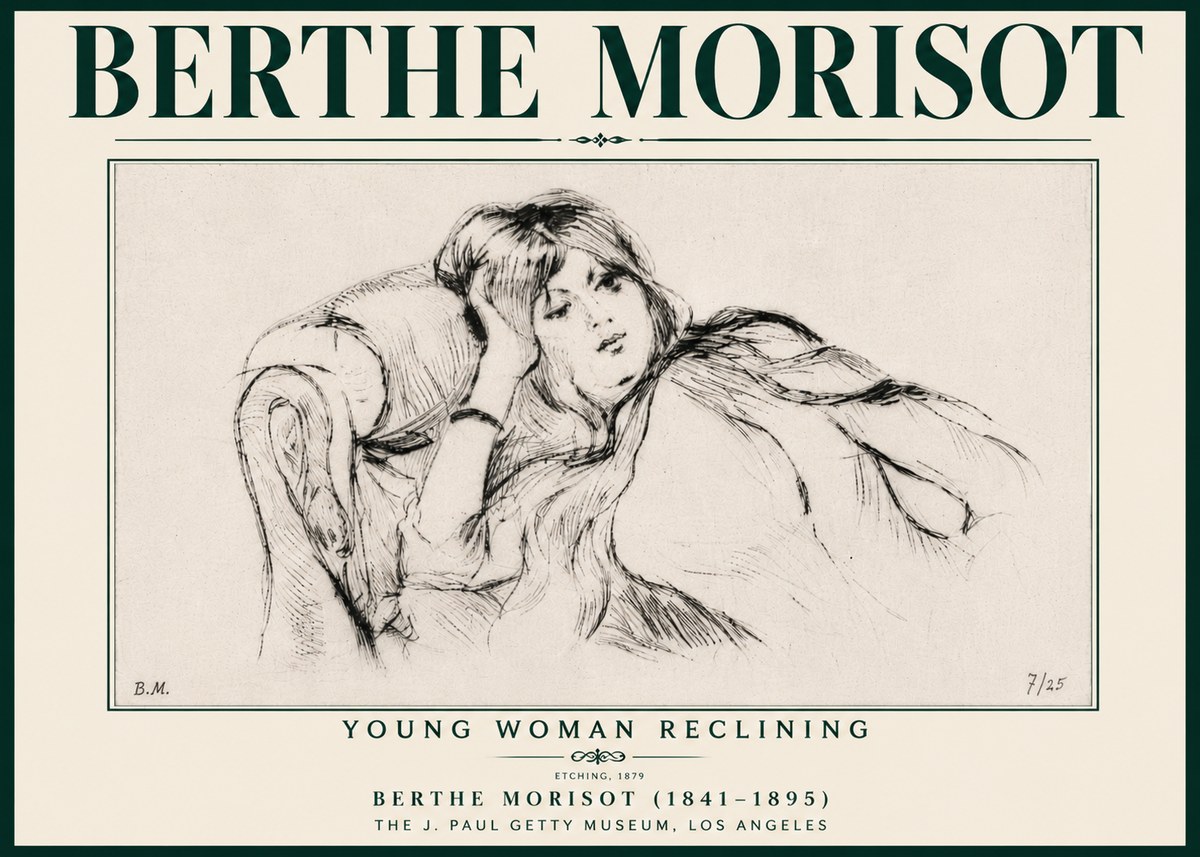 Berthe Morisot Young Woman Reclining I No6 - Póster