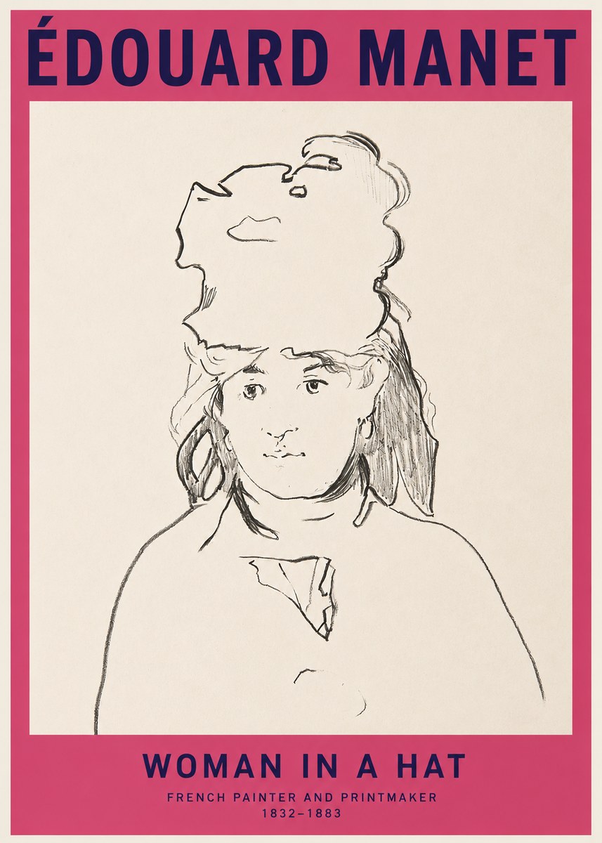 Édouard Manet Woman in a Hat No2 - Póster