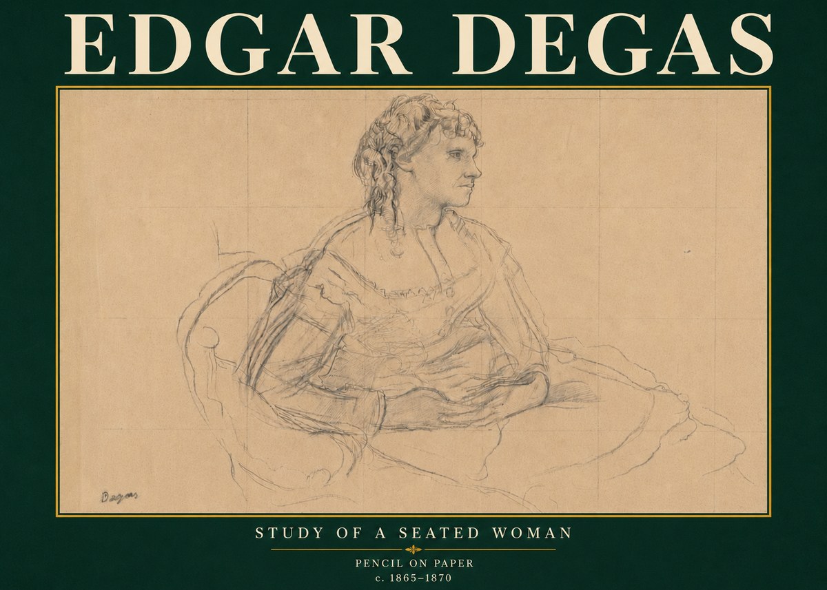 Edgar Degas Study of a Seated Woman No6 - Póster