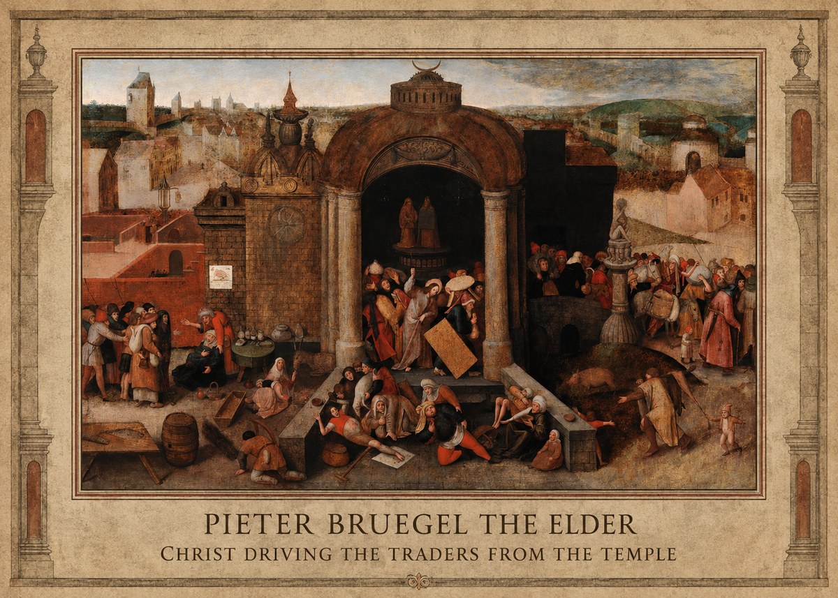 Pieter Bruegel Christ Driving the Traders from the Temple No1 - Póster