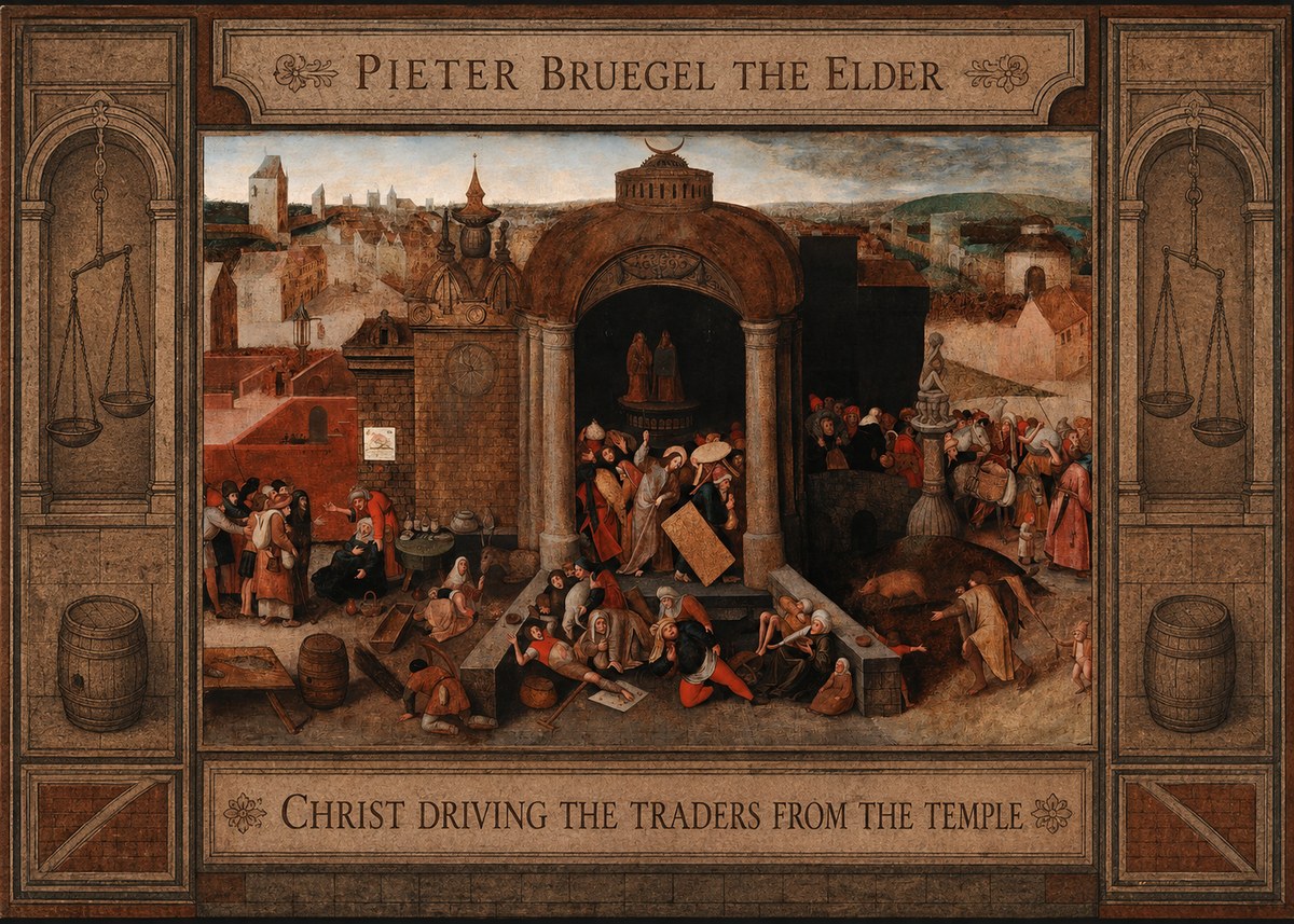 Pieter Bruegel Christ Driving the Traders from the Temple No3 - Póster