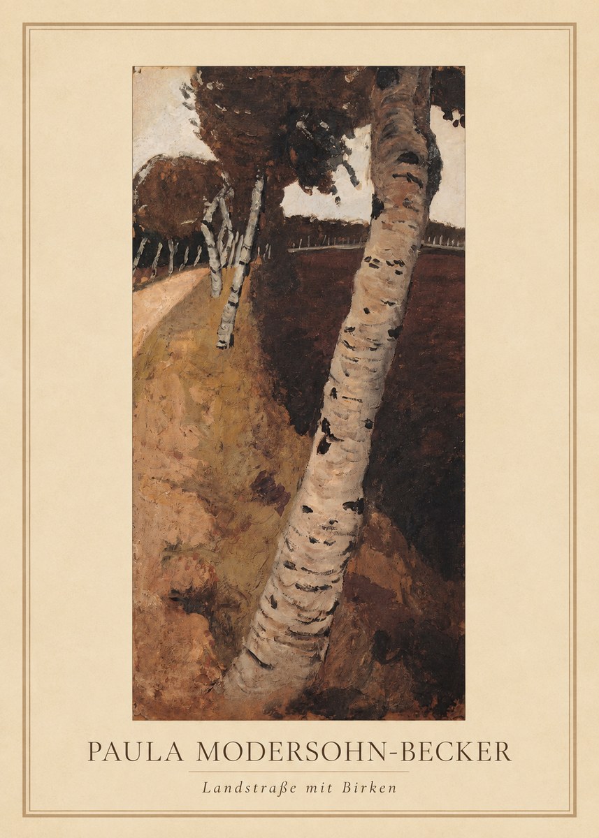 Paula Modersohn-Becker Landstraße Mit Birken No4 - Póster