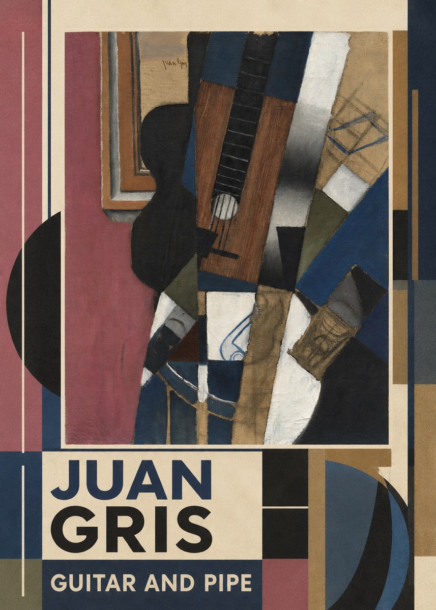 Juan Gris Guitar and Pipe I No5 - Póster