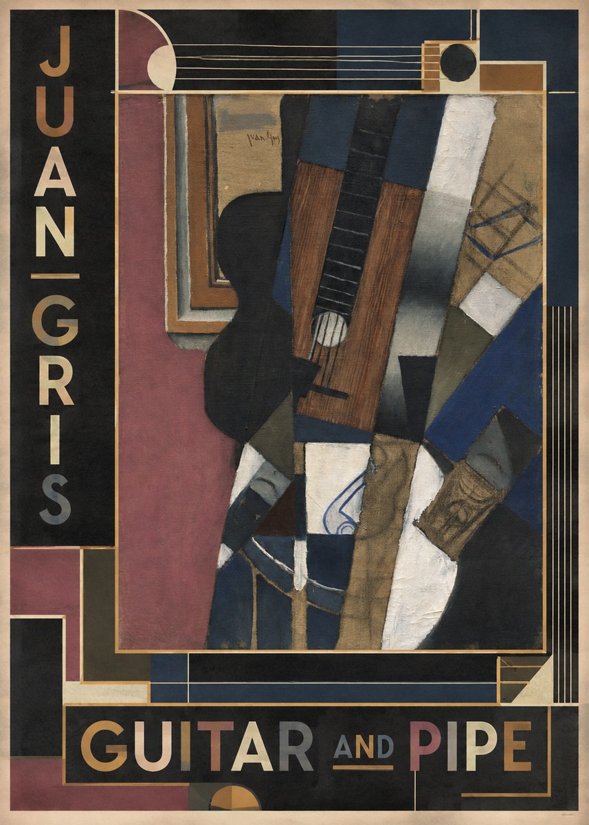 Juan Gris Guitar and Pipe I No6 - Póster