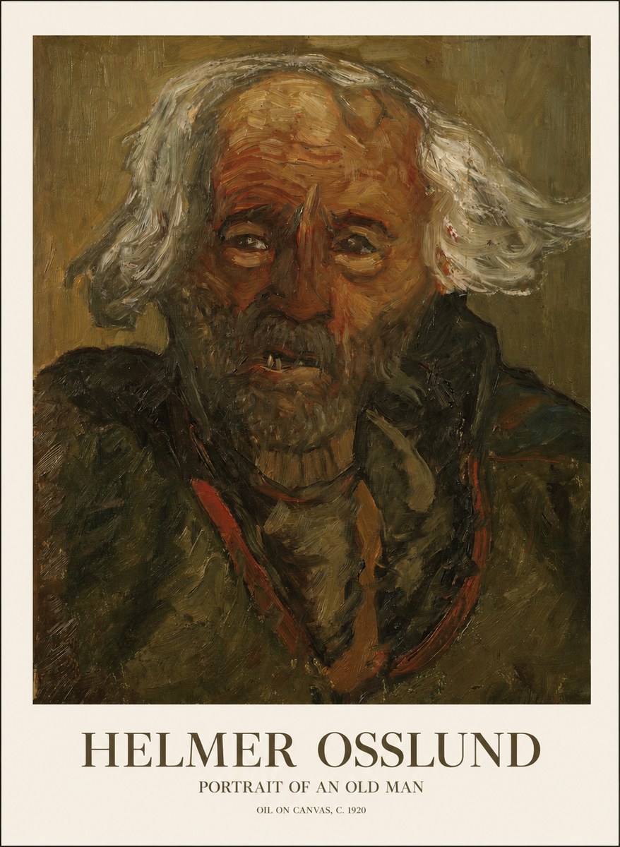 Helmer Osslund Portrait of an Old Man No1 - Póster