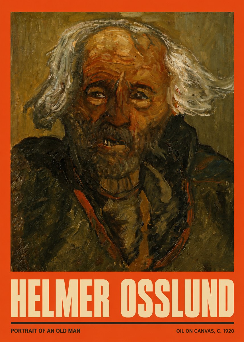 Helmer Osslund Portrait of an Old Man No2 - Póster