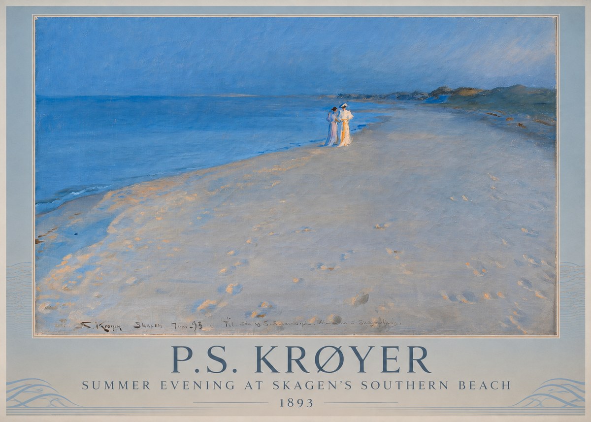 P.S. Krøyer Summer Evening at Skagen's Southern Beach No1 - Póster
