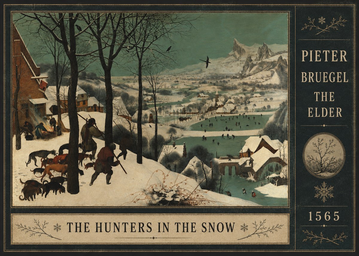 Pieter Bruegel The Hunters in the Snow I No4 - Póster