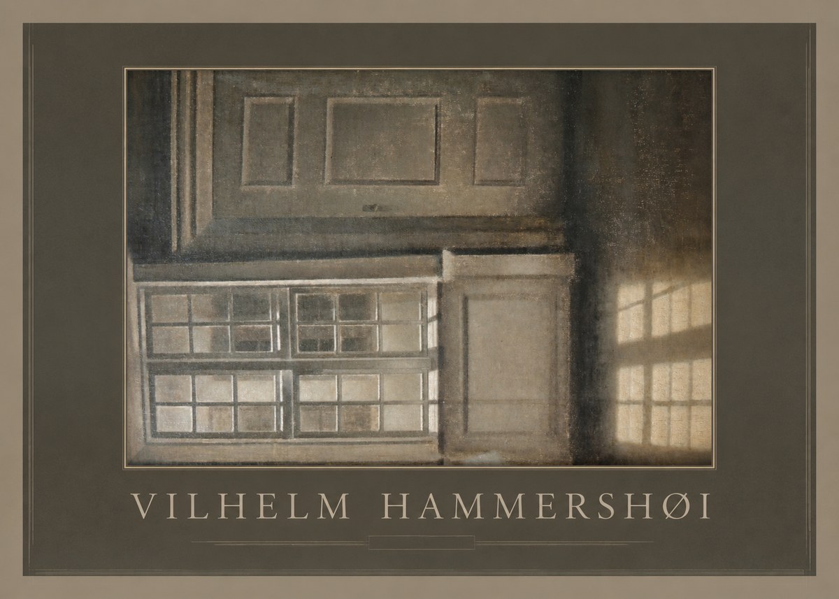 Vilhelm Hammershøi Interior with Window No1 - Póster