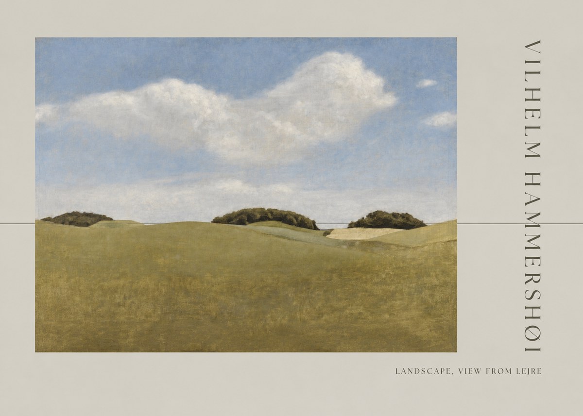 Vilhelm Hammershøi Landscape, View from Lejre No2 - Póster