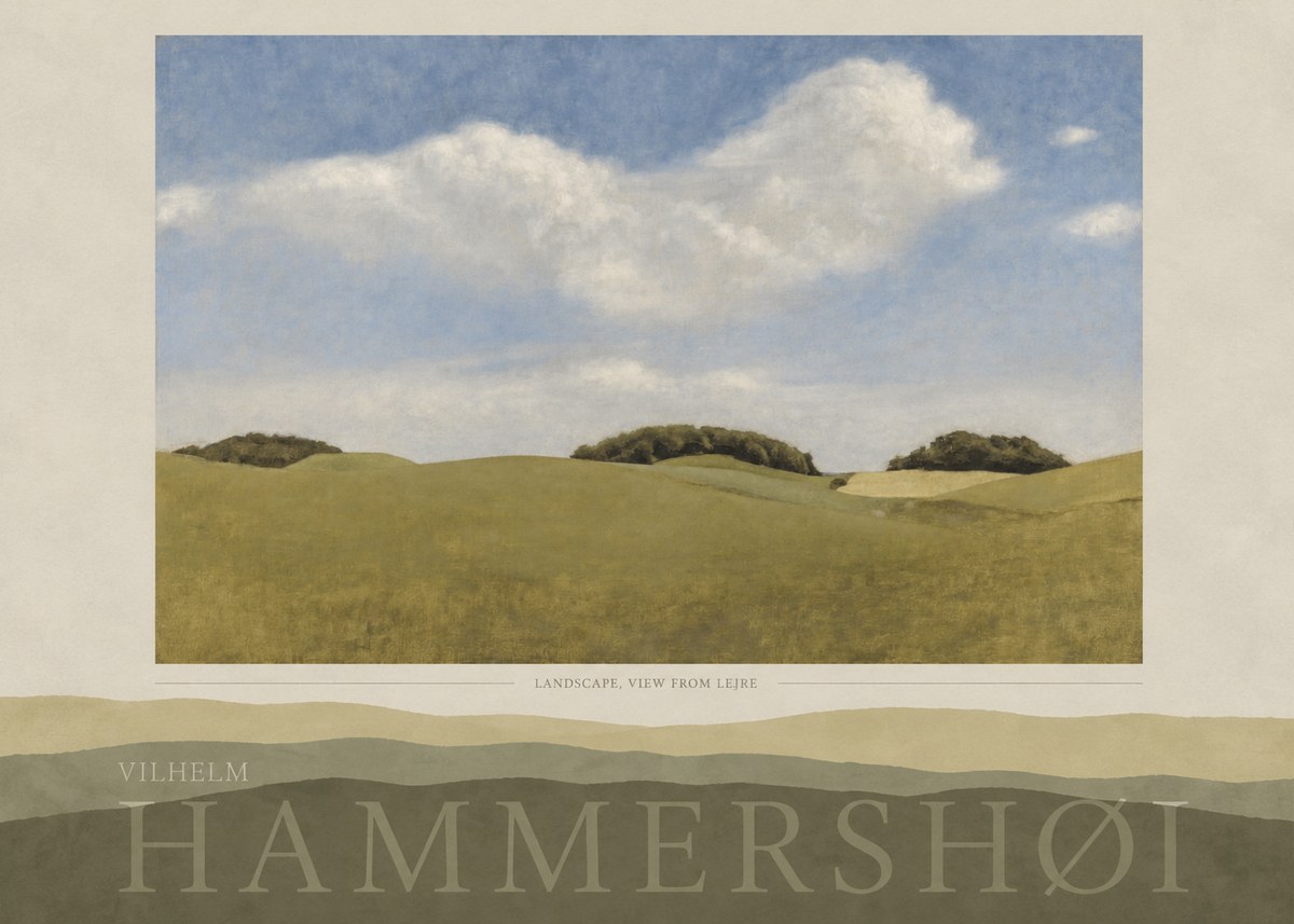 Vilhelm Hammershøi Landscape, View from Lejre No6 - Póster