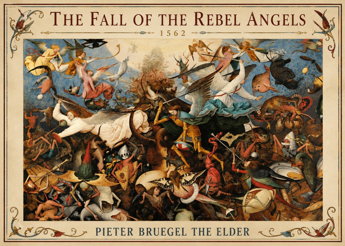 Pieter Bruegel The Fall of the Rebel Angels III No2 - Póster