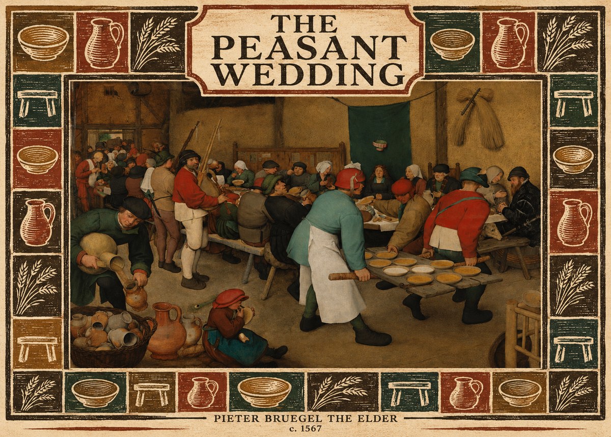 Pieter Bruegel The Peasant Wedding V No6 - Póster