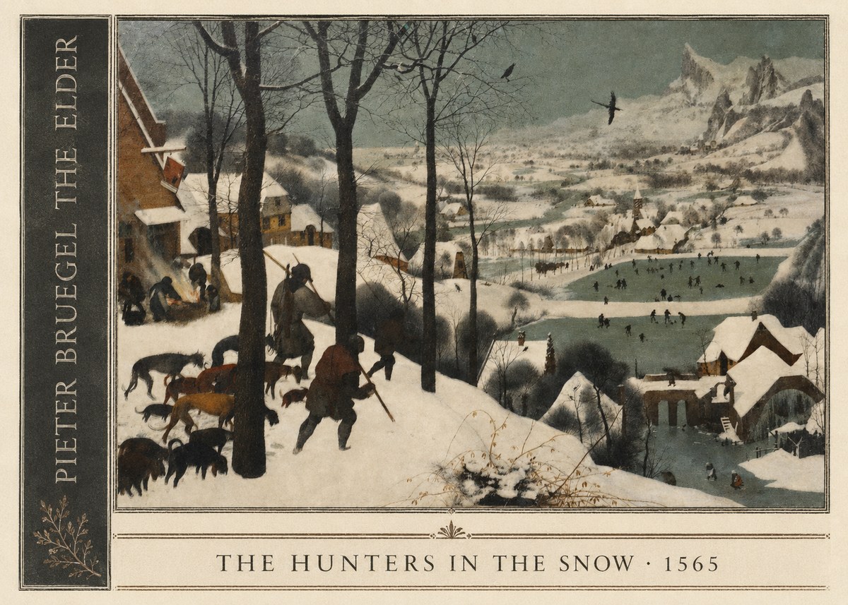 Pieter Bruegel The Hunters in the Snow II No2 - Póster