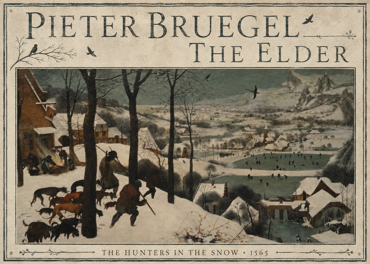 Pieter Bruegel The Hunters in the Snow II No3 - Póster
