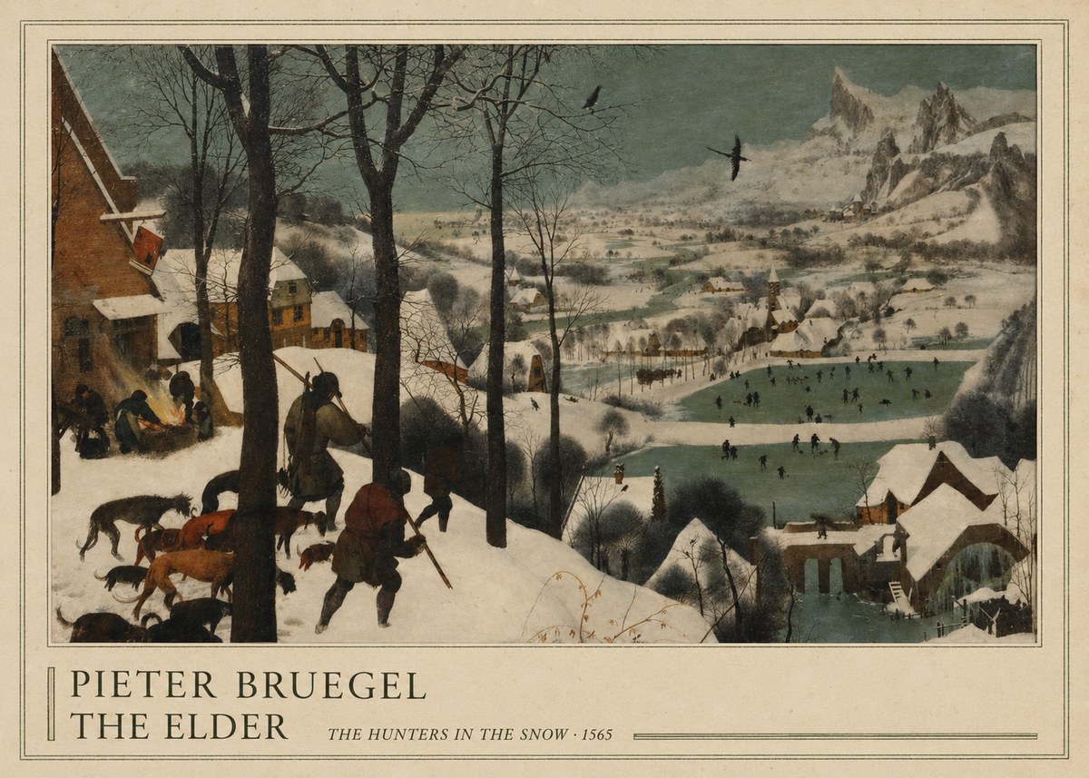 Pieter Bruegel The Hunters in the Snow II No4 - Póster