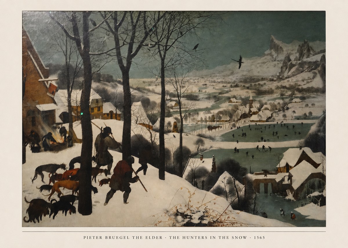 Pieter Bruegel The Hunters in the Snow II No6 - Póster