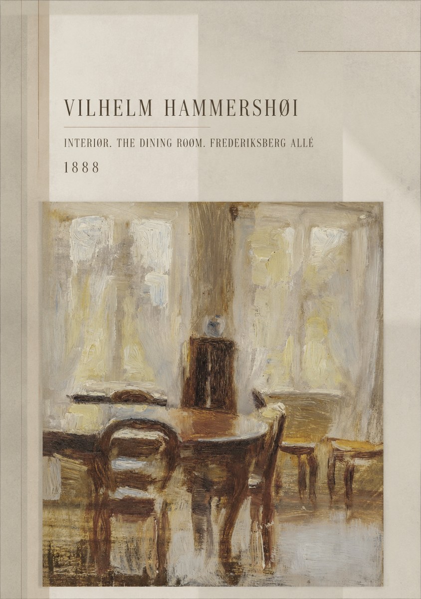 Vilhelm Hammershøi Interior. the Dining Room. Frederiksberg Allé No3 - Póster