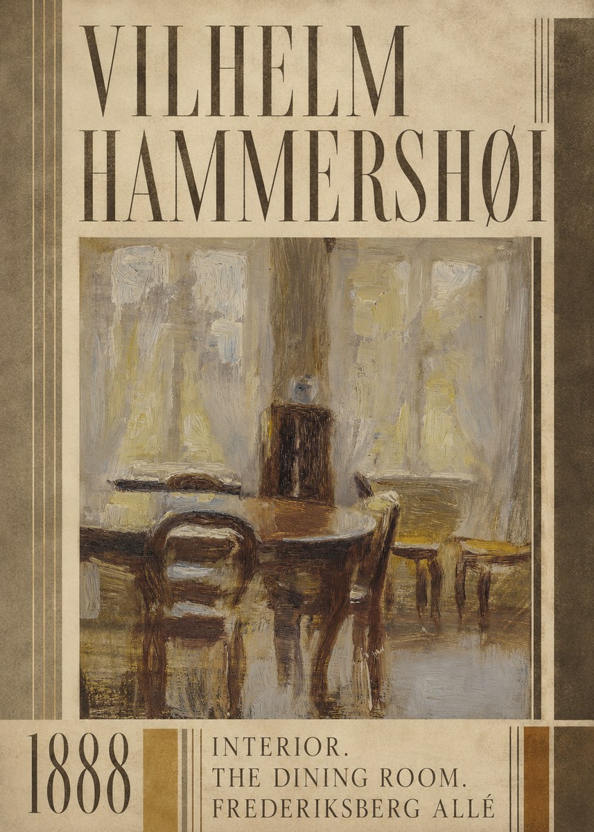 Vilhelm Hammershøi Interior. the Dining Room. Frederiksberg Allé No4 - Póster