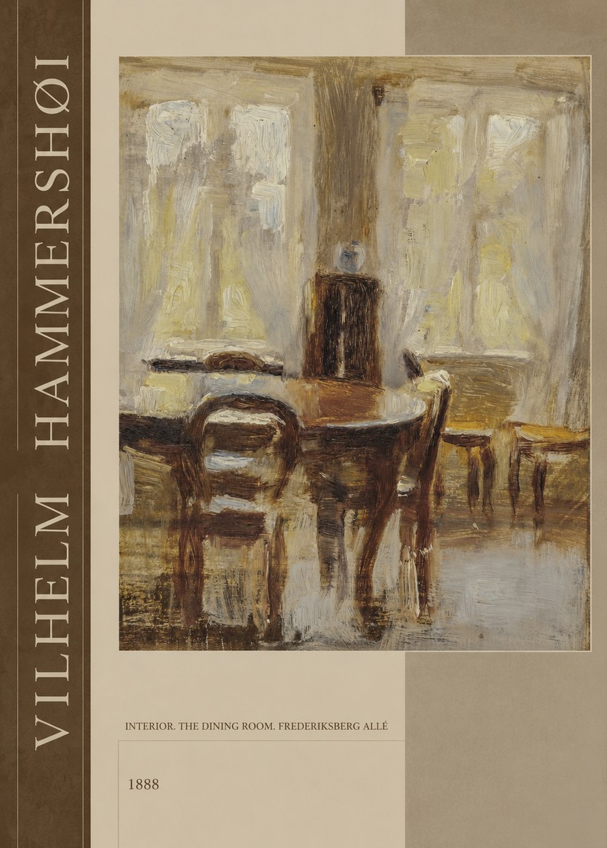 Vilhelm Hammershøi Interior. the Dining Room. Frederiksberg Allé No6 - Póster