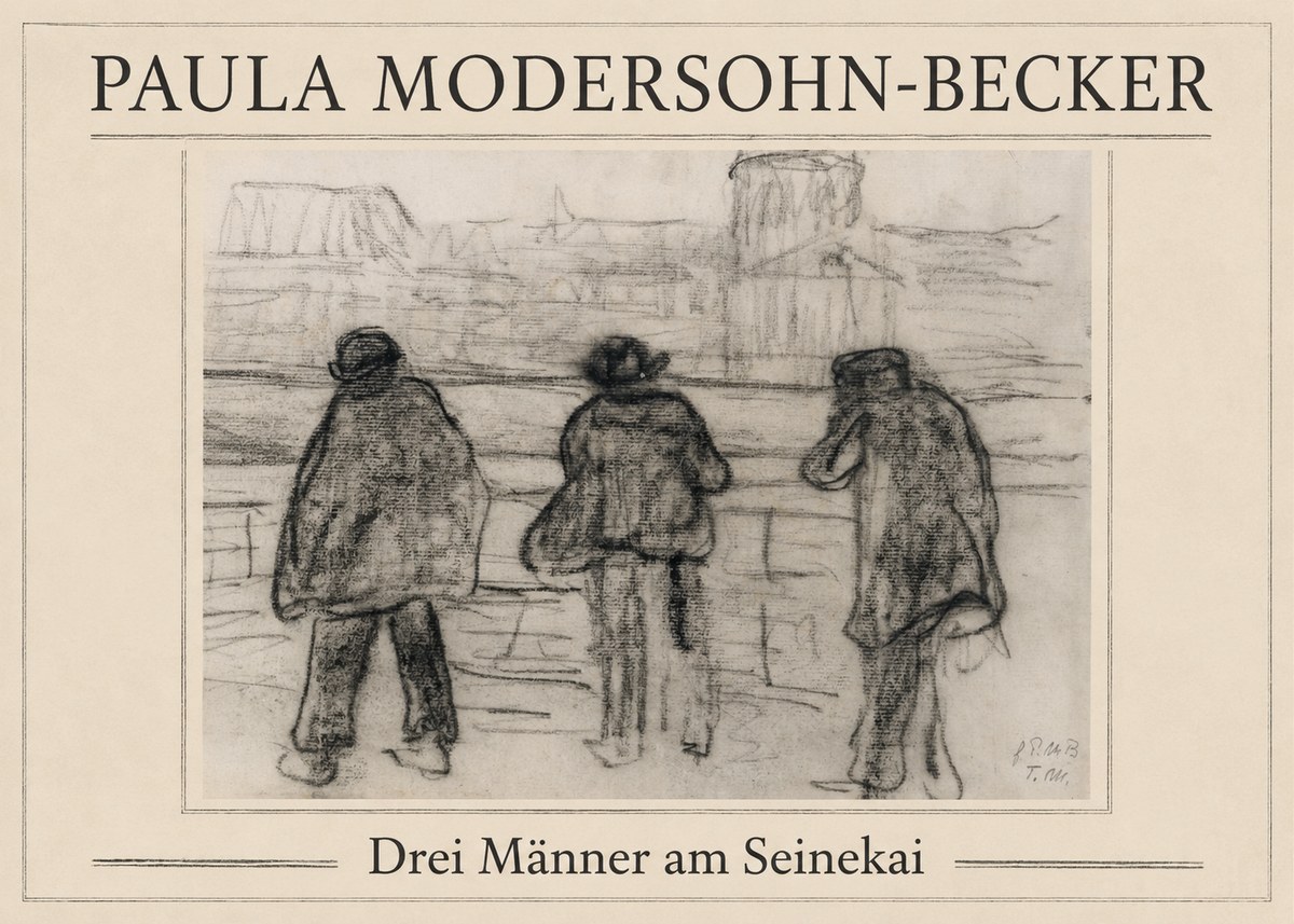 Paula Modersohn-Becker Drei Männer Am Seinekai No1 - Póster