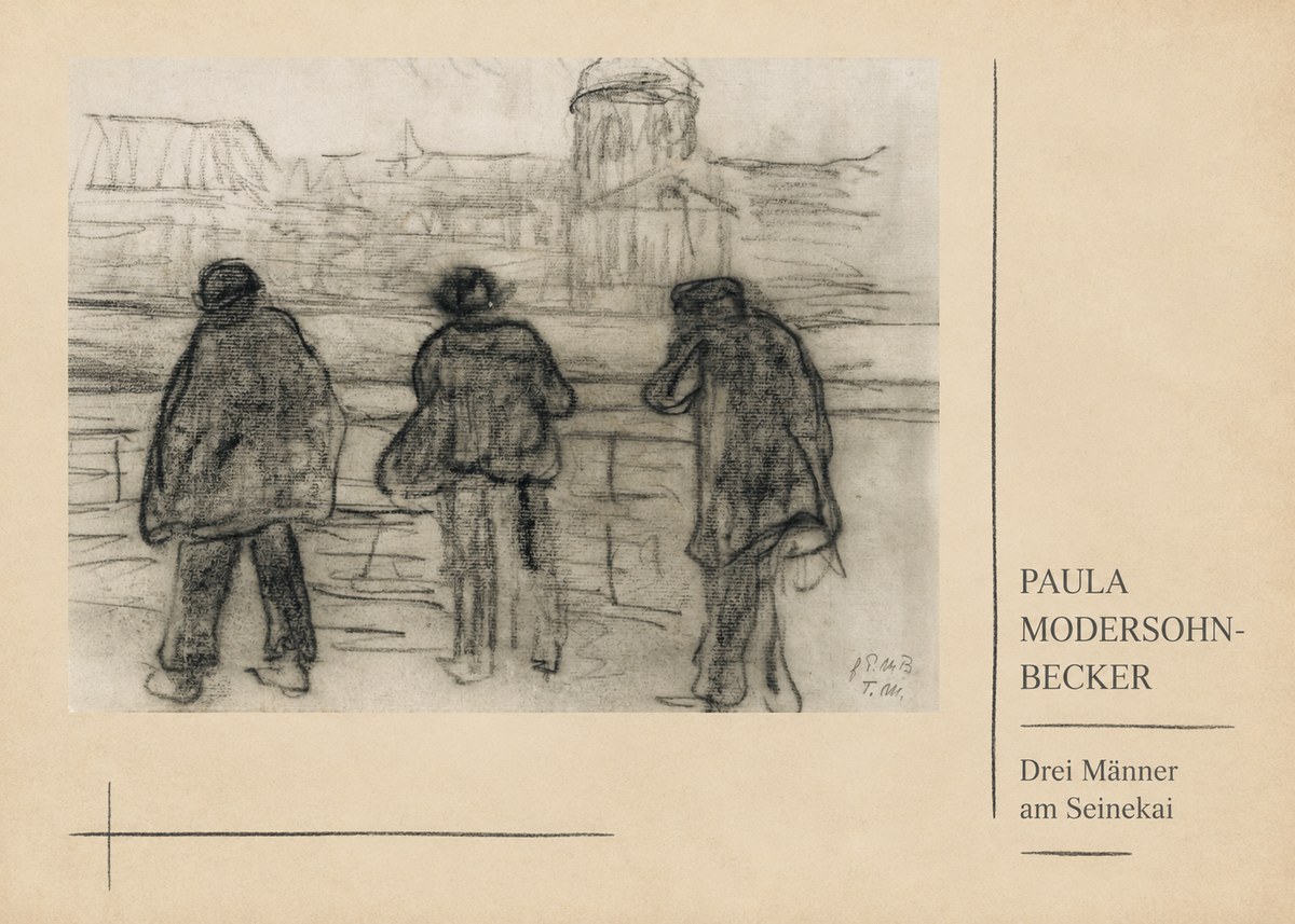 Paula Modersohn-Becker Drei Männer Am Seinekai No3 - Póster