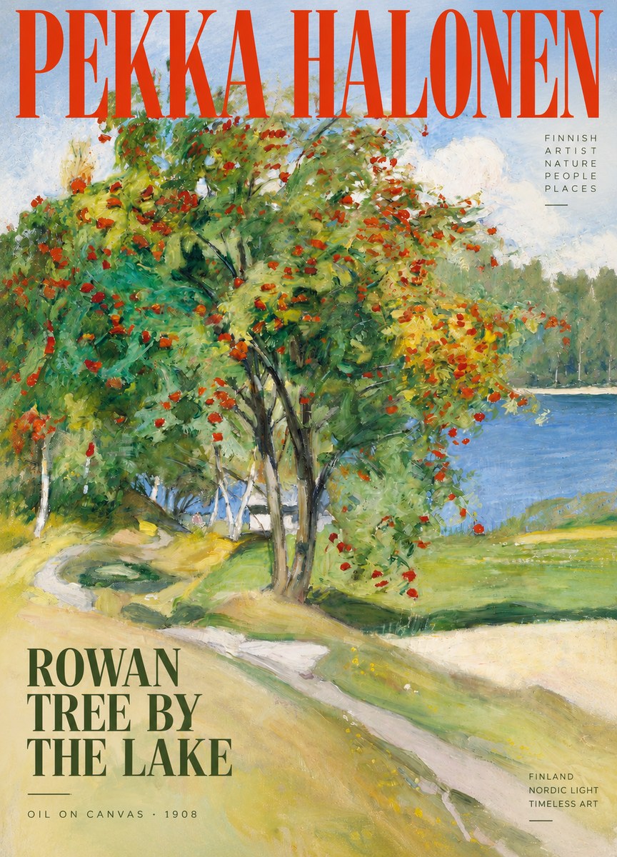 Pekka Halonen Rowan Tree by the Lake No2 - Póster