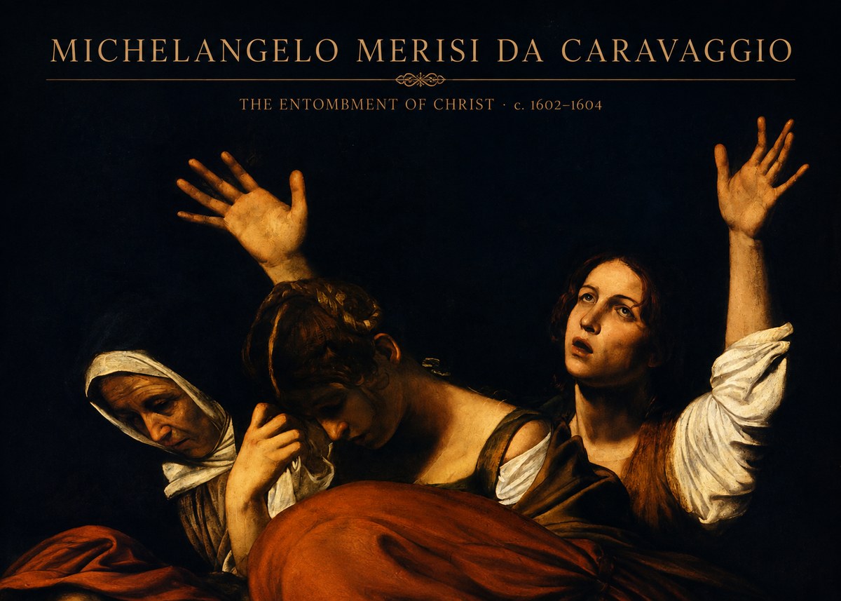 Michelangelo Merisi da Caravaggio The Entombment of Christ I No4 - Póster