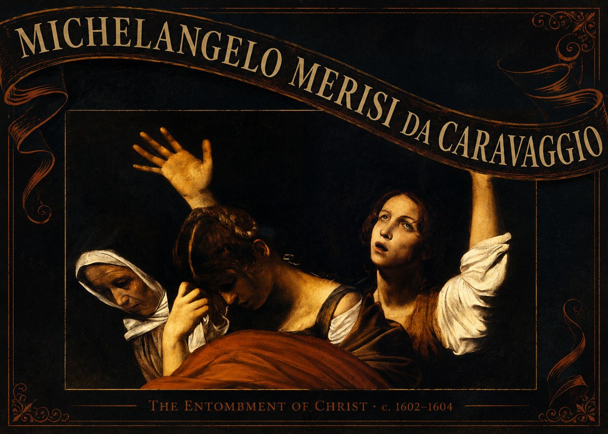 Michelangelo Merisi da Caravaggio The Entombment of Christ I No6 - Póster