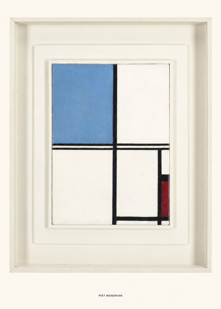 Piet Mondrian Composition with Blue and Red No5 - Póster
