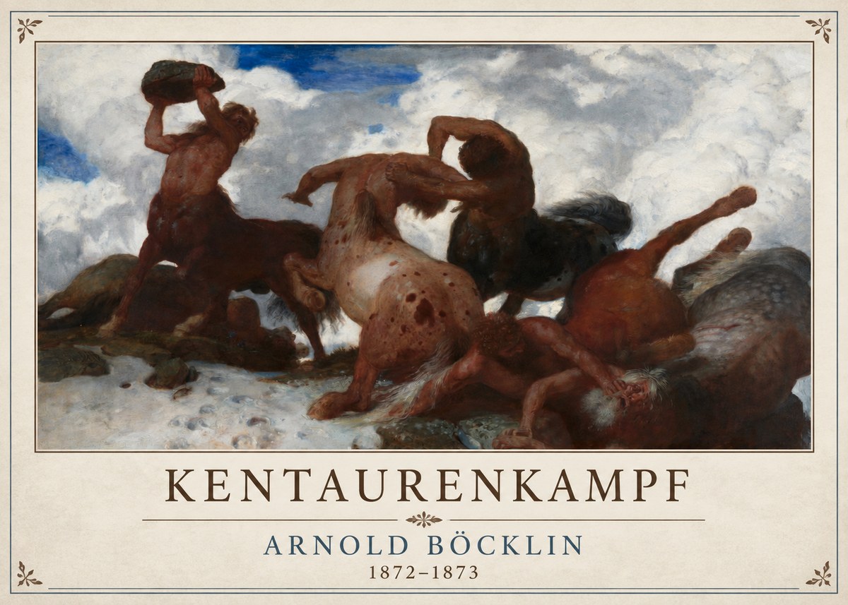 Arnold Böcklin Kentaurenkampf No4 - Póster