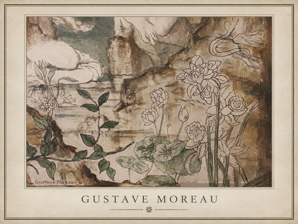 Gustave Moreau Floral Study No1 - Póster