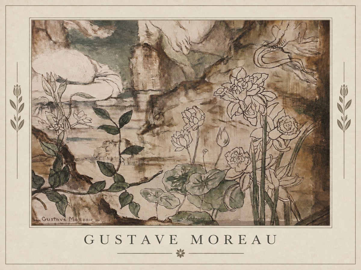 Gustave Moreau Floral Study No2 - Póster