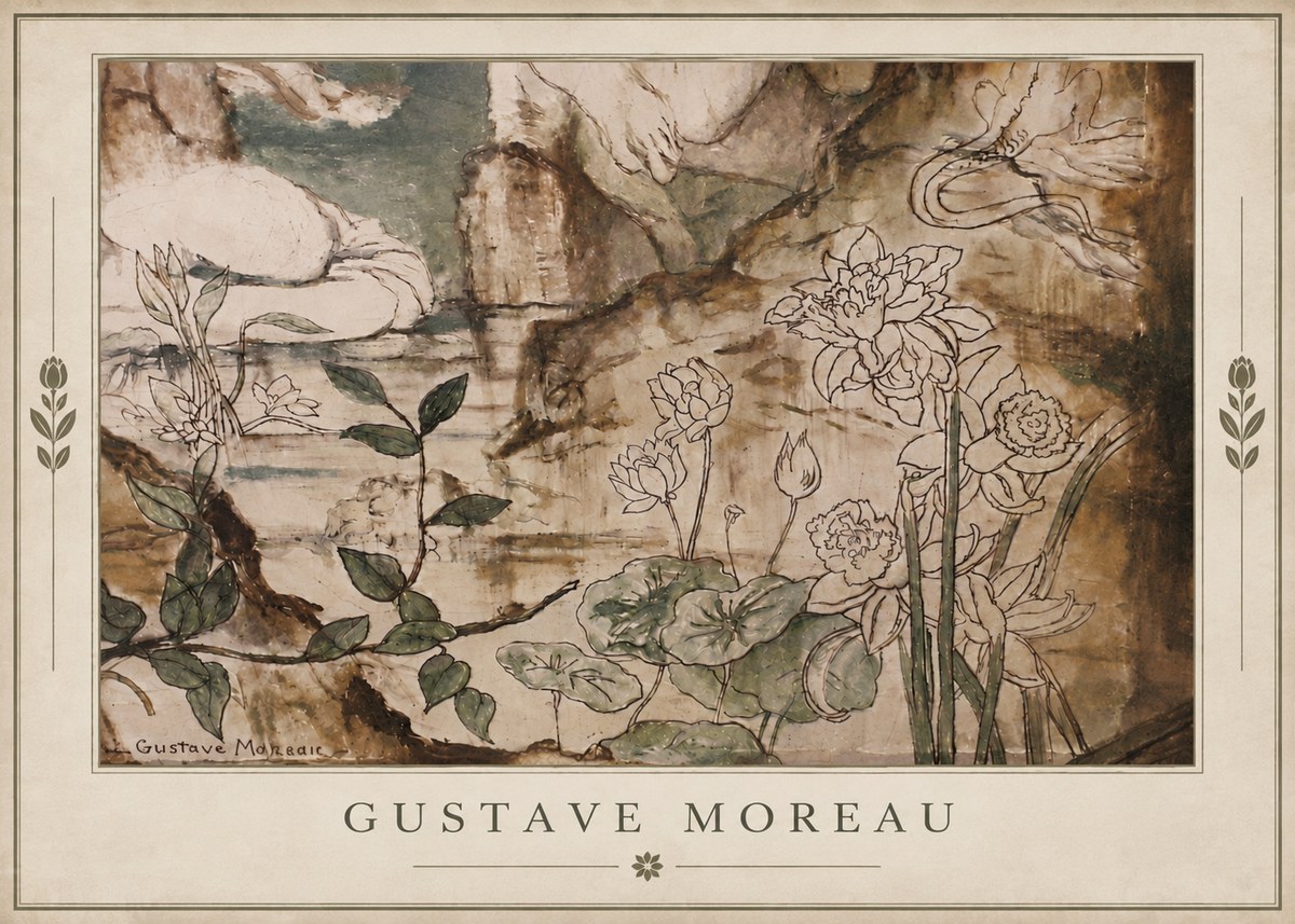 Gustave Moreau Floral Study No4 - Póster