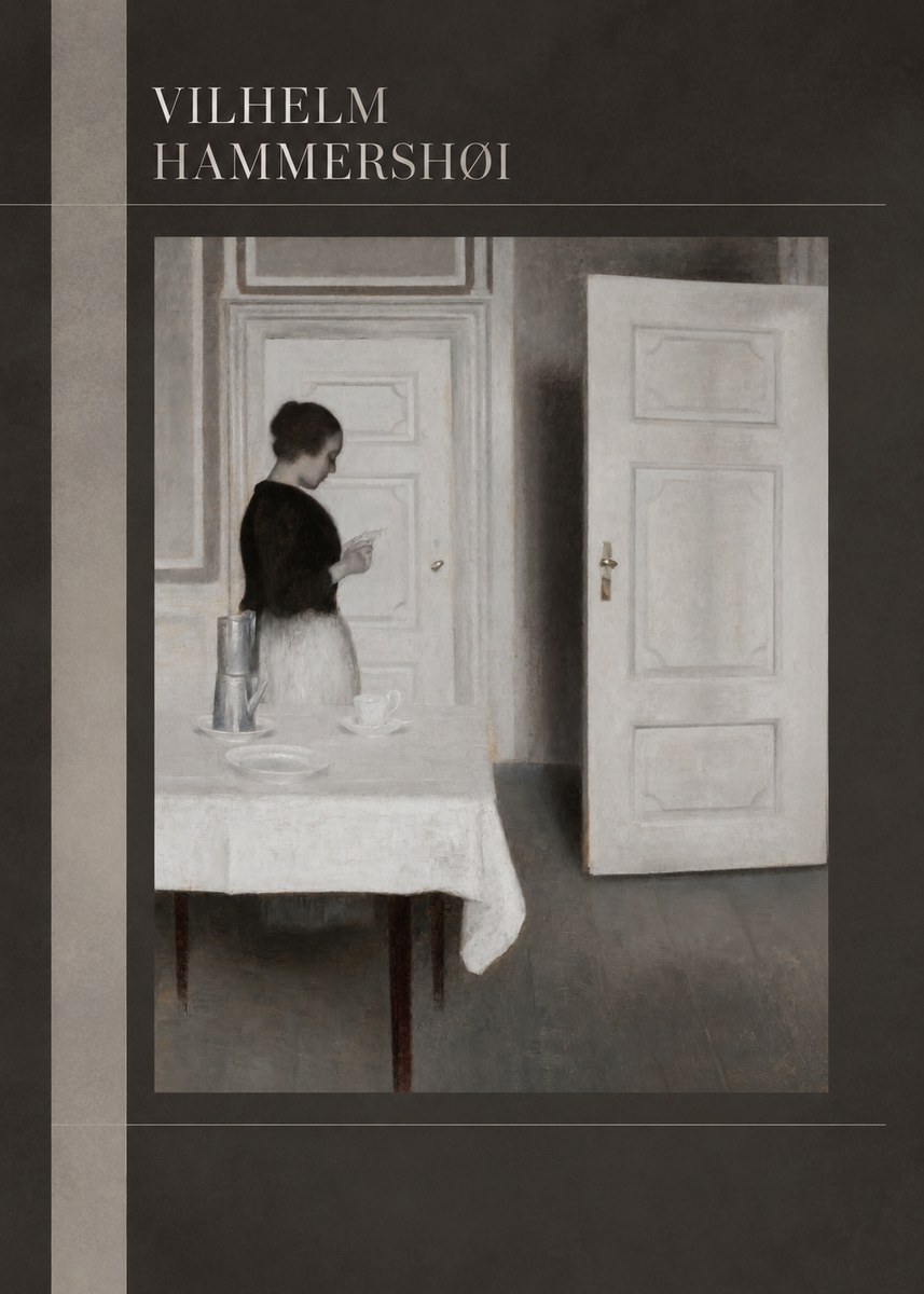 Vilhelm Hammershøi Interior with a Woman Reading a Letter No5 - Póster
