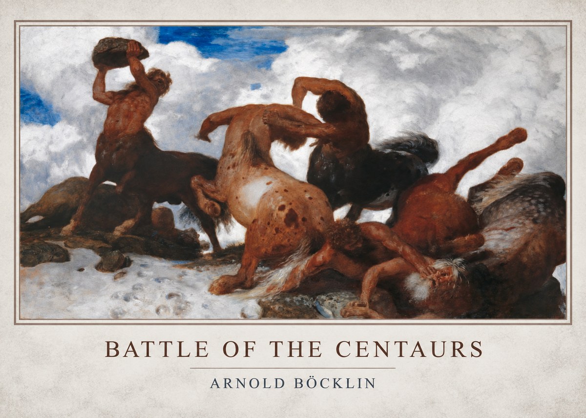 Arnold Böcklin Battle of the Centaurs No1 - Póster