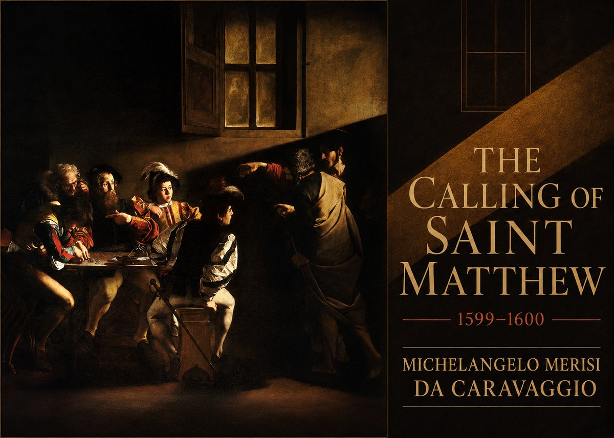 Michelangelo Merisi da Caravaggio The Calling of Saint Matthew I No6 - Póster