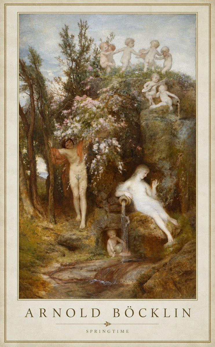 Arnold Böcklin Springtime No1 - Póster