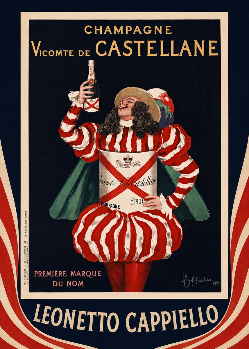Leonetto Cappiello Champagne Vicomte De Castellane No4 - Póster