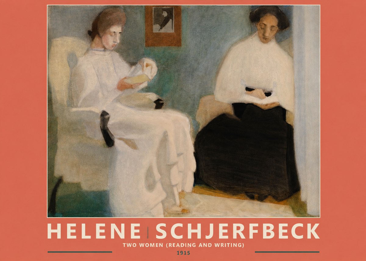Helene Schjerfbeck Two Women (Reading and Writing) No2 - Póster